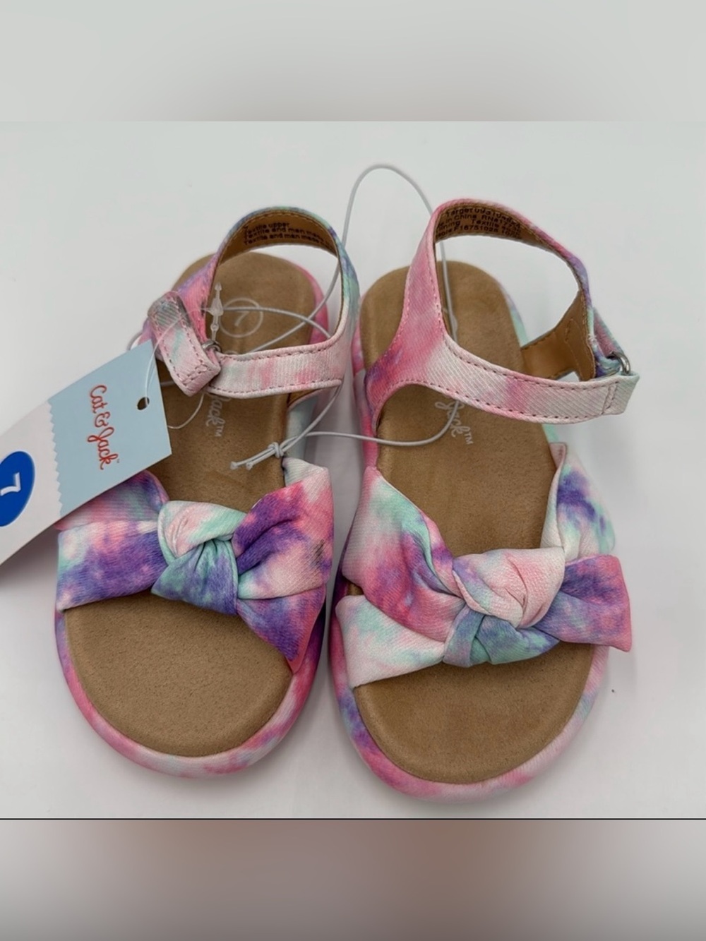 NWT Cat & Jack Toddler Girls' Cate Tie-Dye
Footbed Sandals Size 7 - Picture 2 of 7